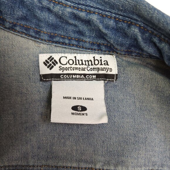 Columbia Womens Small Denim Jacket Shirt Stylish & Durable Cotton Shacket - Picture 4 of 8